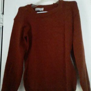 Nicole Curie Vintage Brown Long Sleeve Spandex Sexy Fitting Sweater Large